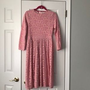 Pink lace dress